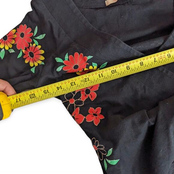 Vintage 90s Y2k Japanese Style Phoenix Print Wrap Top - Picture 4 of 8